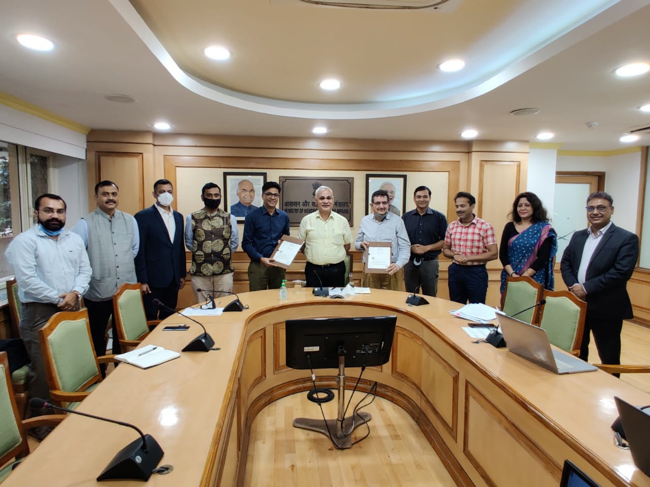 Team eGov Foundation, NIUA and Secretary - Ministry of Housing and Urban Affairs at the signing of MoU at Nirman Bhawan